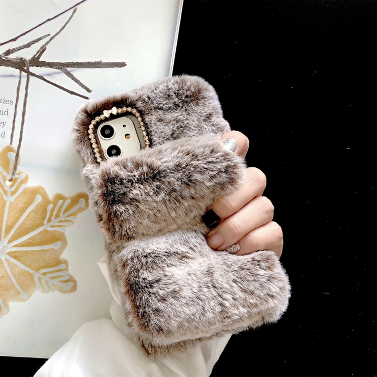 For iPhone 11 Pro Wrist Band Plush Phone Protect Case(Brown) For iPhone 11 Pro Wrist Band Plush Phone Protect Case(Brown)