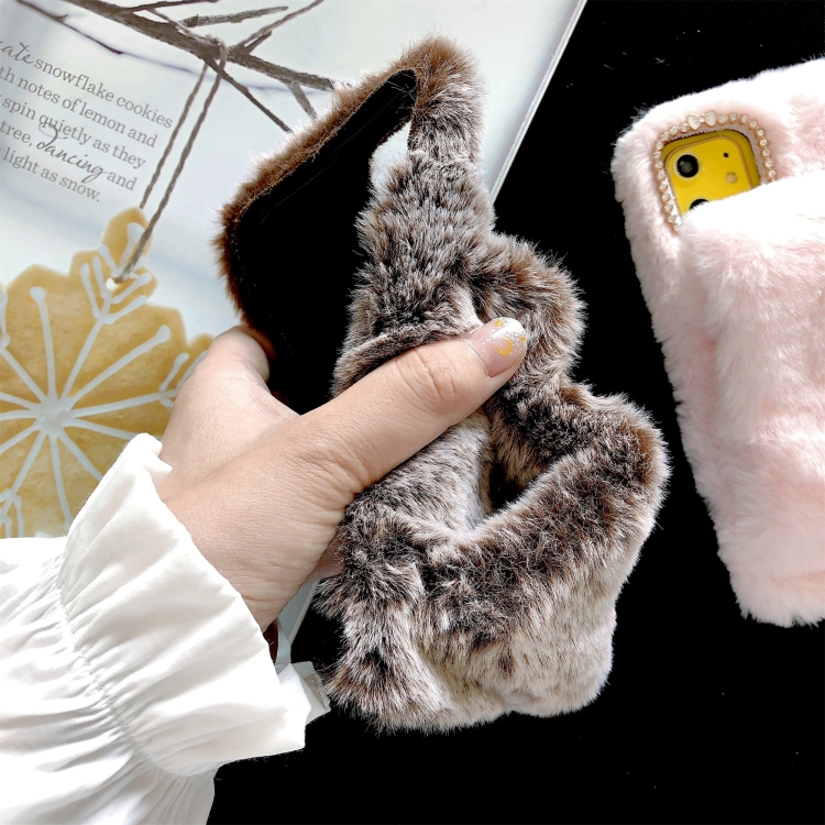For iPhone 11 Pro Wrist Band Plush Phone Protect Case(Brown) For iPhone 11 Pro Wrist Band Plush Phone Protect Case(Brown)