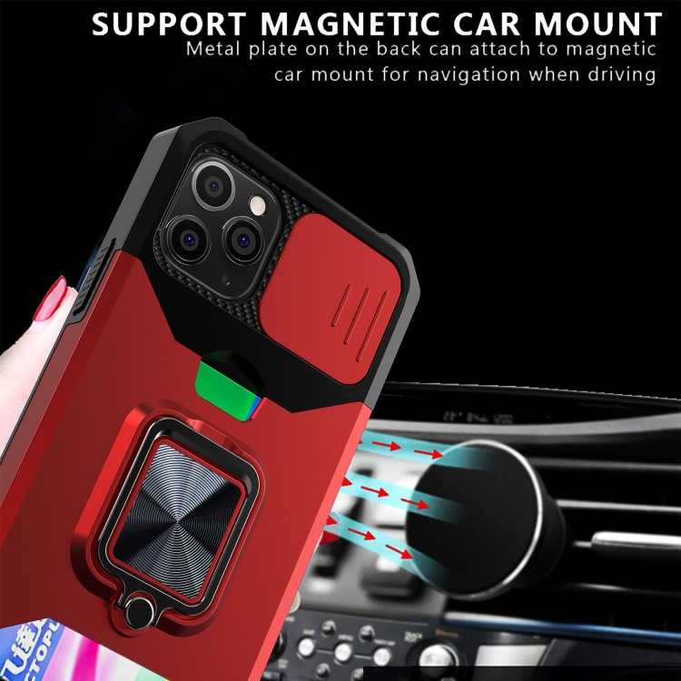 For iPhone 12 Pro Max Sliding Camshield Card Slot Ring Kickstand Phone Case(Blue) For iPhone 12 Pro Max Sliding Camshield Card Slot Ring Kickstand Phone Case(Blue)