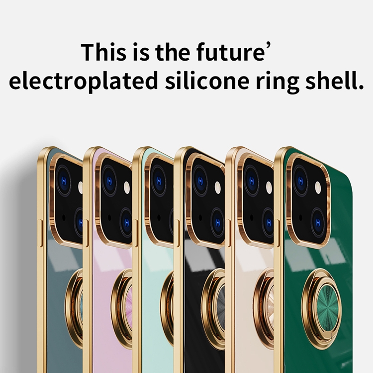 For iPhone 13 Pro Max 6D Electroplating Full Coverage Silicone Protective Case with Magnetic Ring Holder (Light Pink) For iPhone 13 Pro Max 6D Electroplating Full Coverage Silicone Protective Case with Magnetic Ring Holder (Light Pink)