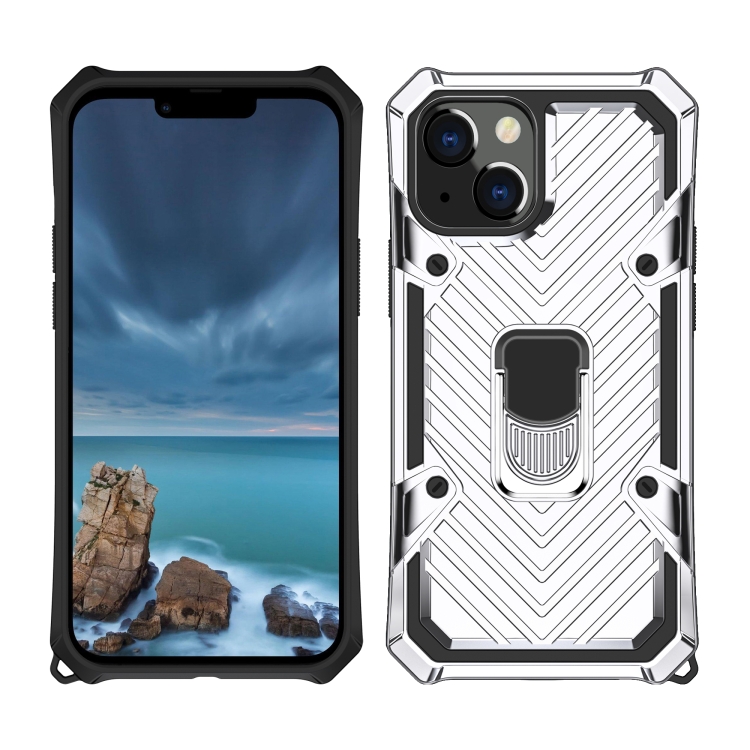 For iPhone 13 mini Cool Armor PC + TPU Shockproof Case with 360 Degree Rotation Ring Holder (Silver) For iPhone 13 mini Cool Armor PC + TPU Shockproof Case with 360 Degree Rotation Ring Holder (Silver)