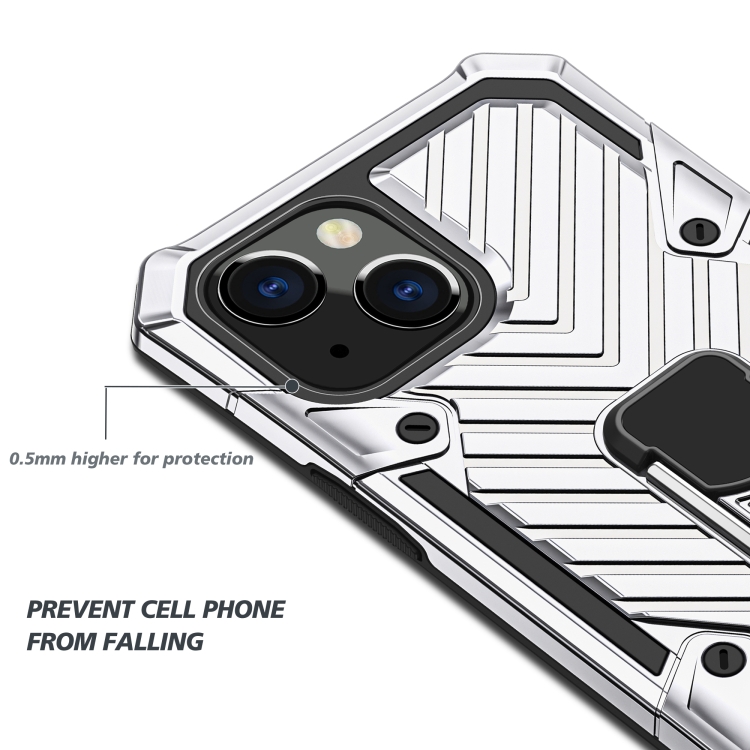 For iPhone 13 mini Cool Armor PC + TPU Shockproof Case with 360 Degree Rotation Ring Holder (Silver) For iPhone 13 mini Cool Armor PC + TPU Shockproof Case with 360 Degree Rotation Ring Holder (Silver)