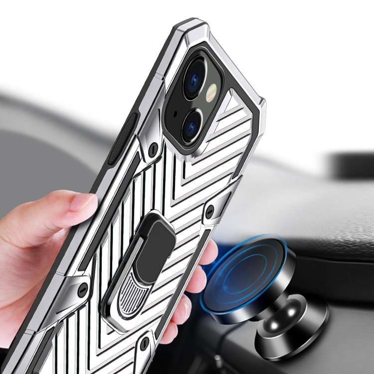 For iPhone 13 mini Cool Armor PC + TPU Shockproof Case with 360 Degree Rotation Ring Holder (Silver) For iPhone 13 mini Cool Armor PC + TPU Shockproof Case with 360 Degree Rotation Ring Holder (Silver)