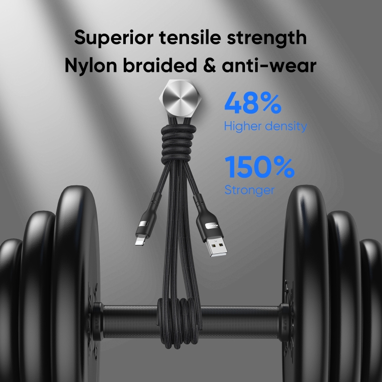 JOYROOM S-1230N7 2.4A Starlight Series USB to 8 Pin Nylon Braid Data Cable for iPhone, iPad, Length: 1.2m(White) JOYROOM S-1230N7 2.4A Starlight Series USB to 8 Pin Nylon Braid Data Cable for iPhone, iPad, Length: 1.2m(White)