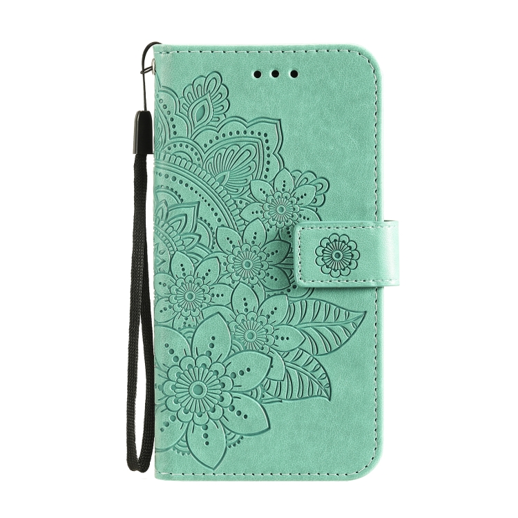 For iPhone 13 Pro Max 7-petal Flowers Embossing Pattern Horizontal Flip PU Leather Case with Holder & Card Slots & Wallet & Photo Frame (Green) For iPhone 13 Pro Max 7-petal Flowers Embossing Pattern Horizontal Flip PU Leather Case with Holder & Card Slots & Wallet & Photo Frame (Green)