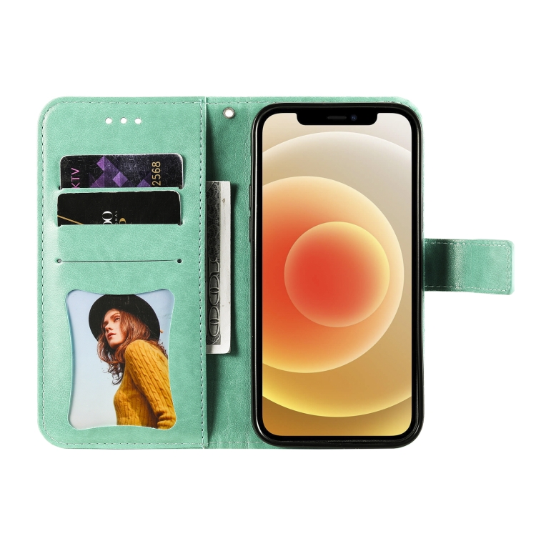 For iPhone 13 Pro Max 7-petal Flowers Embossing Pattern Horizontal Flip PU Leather Case with Holder & Card Slots & Wallet & Photo Frame (Green) For iPhone 13 Pro Max 7-petal Flowers Embossing Pattern Horizontal Flip PU Leather Case with Holder & Card Slots & Wallet & Photo Frame (Green)