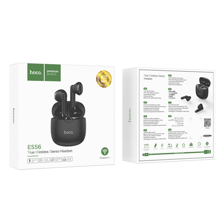 hoco ES56 Bluetooth 5.1 TWS Stereo Wireless Bluetooth Earphone(Black) hoco ES56 Bluetooth 5.1 TWS Stereo Wireless Bluetooth Earphone(Black)