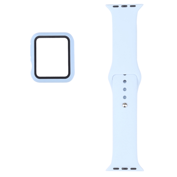 シリコンウォッチバンド + Apple Watchシリーズ3＆2＆1 42mm（スカイブルー）用のスクリーンプロテクターセット付き保護ケース