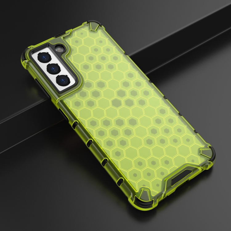 For Samsung Galaxy S21 5G Shockproof Honeycomb PC + TPU Case with Neck Lanyard(Green) For Samsung Galaxy S21 5G Shockproof Honeycomb PC + TPU Case with Neck Lanyard(Green)
