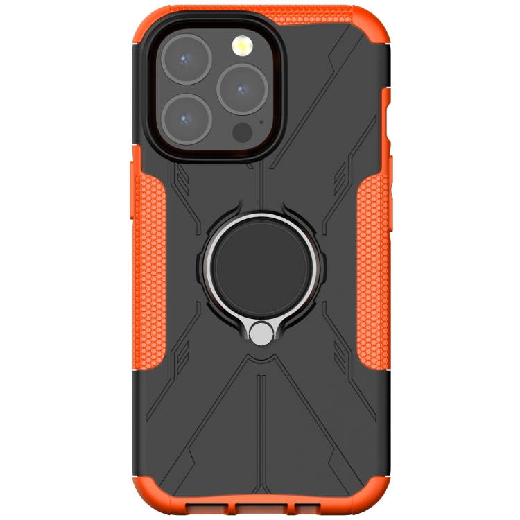 For iPhone 13 mini Armor Bear Shockproof PC + TPU Protective Case with Ring Holder (Orange) For iPhone 13 mini Armor Bear Shockproof PC + TPU Protective Case with Ring Holder (Orange)
