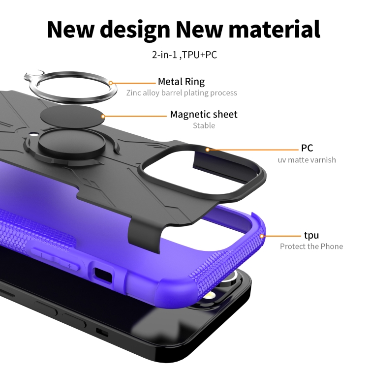 For iPhone 13 mini Armor Bear Shockproof PC + TPU Protective Case with Ring Holder (Orange) For iPhone 13 mini Armor Bear Shockproof PC + TPU Protective Case with Ring Holder (Orange)