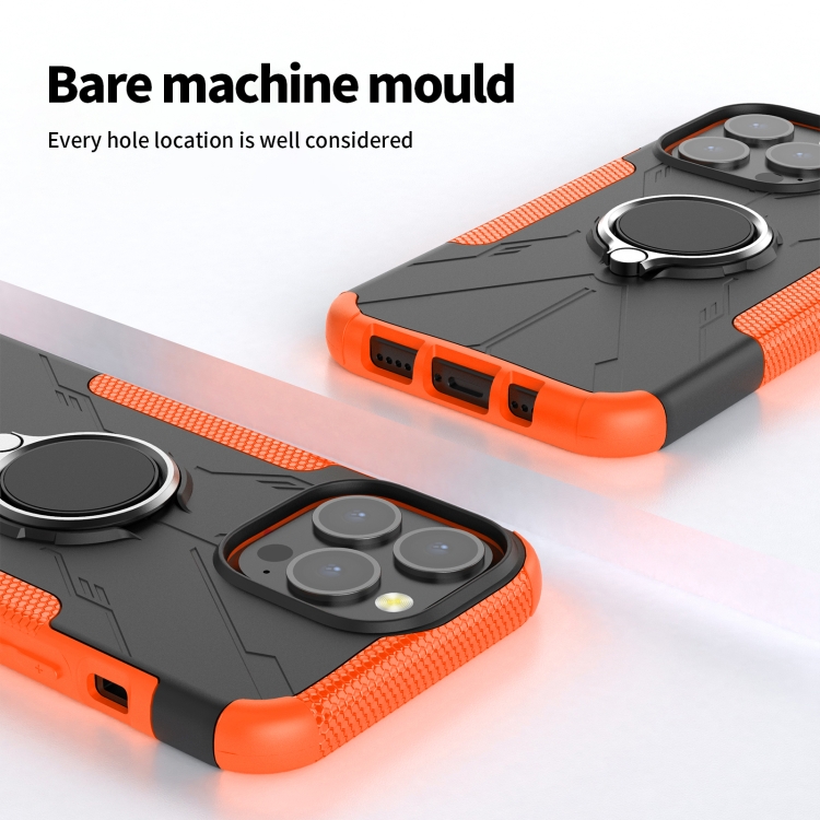 For iPhone 13 mini Armor Bear Shockproof PC + TPU Protective Case with Ring Holder (Orange) For iPhone 13 mini Armor Bear Shockproof PC + TPU Protective Case with Ring Holder (Orange)