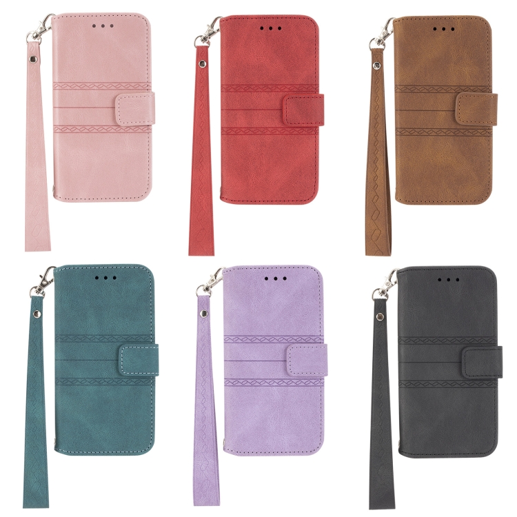 For iPhone 8 / 7 / 6 Embossed Striped Magnetic Buckle Horizontal Flip Leather Case with Holder & Card Slot & Wallet & Photo Frame & Sling(Brown) For iPhone 8 / 7 / 6 Embossed Striped Magnetic Buckle Horizontal Flip Leather Case with Holder & Card Slot & Wallet & Photo Frame & Sling(Brown)