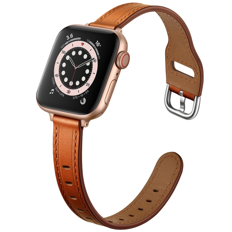 SUNSKY - Dames Starry Sky Style Lederen Vervanging Strap Watchband voor Apple  Watch Series 6 \u0026 SE \u0026 5 \u0026 4 40mm / 3 \u0026 2 \u0026 1 38mm (Bruin Silver Buckle)