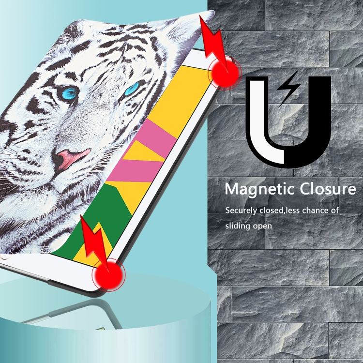 Silk Texture Colored Drawing Pattern Horizontal Flip Magnetic PU Leather Case with Three-folding Holder & Sleep / Wake-up Function For iPad Pro10.5 2017/Air 10.5 2019/10.2 2019 /10.2 2020(Tiger) Silk Texture Colored Drawing Pattern Horizontal Flip Magnetic PU Leather Case with Three-folding Holder & Sleep / Wake-up Function For iPad Pro10.5 2017/Air 10.5 2019/10.2 2019 /10.2 2020(Tiger)