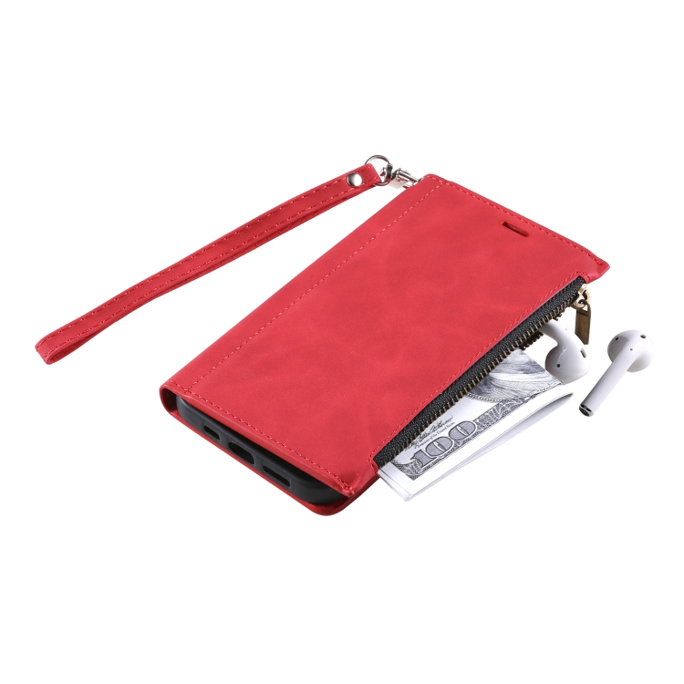 For Samsung Galaxy S21 Ultra 5G Side Zipper Back Card Horizontal Flip PU Leather Case with Card Slots & Wallet & Photo Frame & Lanyard(Red) For Samsung Galaxy S21 Ultra 5G Side Zipper Back Card Horizontal Flip PU Leather Case with Card Slots & Wallet & Photo Frame & Lanyard(Red)