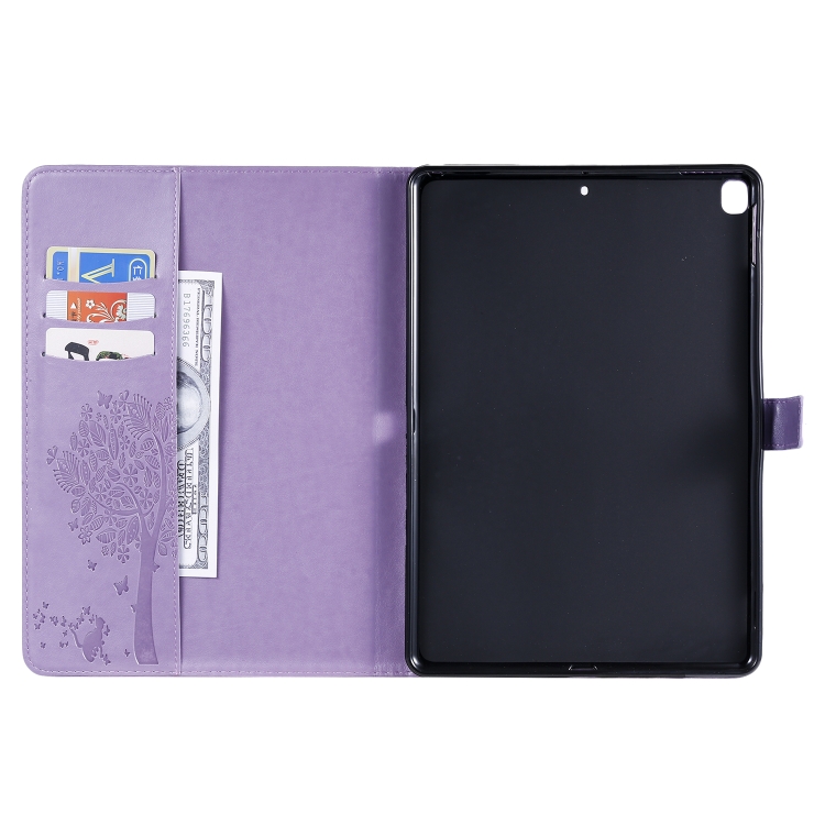 For iPad 10.2 / Pro 10.5 / Air 2019 Pressed Printing Cat and Tree Pattern Horizontal Flip Leather Case with Holder & Card Slots & Wallet(Purple) For iPad 10.2 / Pro 10.5 / Air 2019 Pressed Printing Cat and Tree Pattern Horizontal Flip Leather Case with Holder & Card Slots & Wallet(Purple)