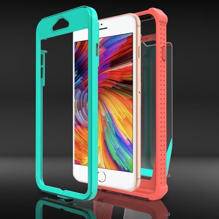 Stellar Space PC + TPU 360 Degree All-inclusive Shockproof Case For iPhone 8 Plus / 7 Plus / 6 Plus / 6s Plus(Coral Pink+Blue Green) Stellar Space PC + TPU 360 Degree All-inclusive Shockproof Case For iPhone 8 Plus / 7 Plus / 6 Plus / 6s Plus(Coral Pink+Blue Green)
