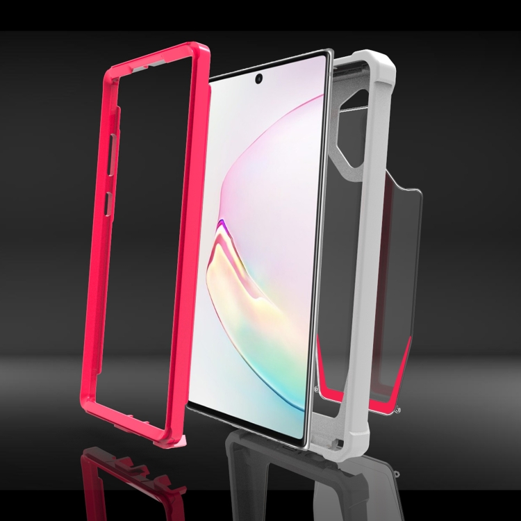 For Samsung Galaxy Note10+ Stellar Space PC + TPU 360 Degree All-inclusive Shockproof Case(Grey+Rose Red) - 2