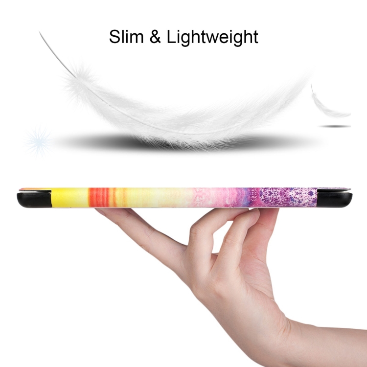 Silk Texture Colored Drawing Pattern Horizontal Flip Magnetic PU Leather Case with Three-folding Holder & Sleep / Wake-up Function For iPad 9.7 (2018/2017)(Seaside) Silk Texture Colored Drawing Pattern Horizontal Flip Magnetic PU Leather Case with Three-folding Holder & Sleep / Wake-up Function For iPad 9.7 (2018/2017)(Seaside)