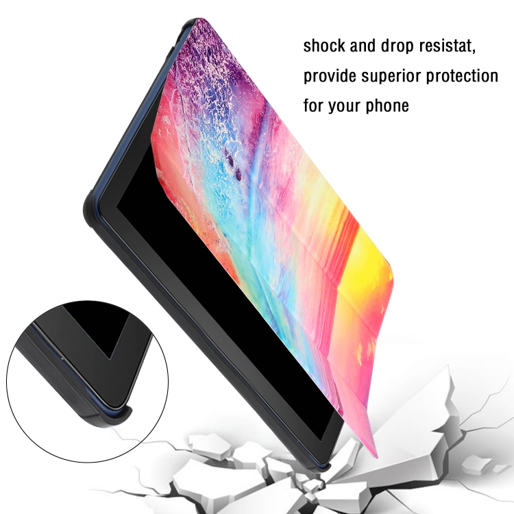 Silk Texture Colored Drawing Pattern Horizontal Flip Magnetic PU Leather Case with Three-folding Holder & Sleep / Wake-up Function For iPad 9.7 (2018/2017)(Seaside) Silk Texture Colored Drawing Pattern Horizontal Flip Magnetic PU Leather Case with Three-folding Holder & Sleep / Wake-up Function For iPad 9.7 (2018/2017)(Seaside)