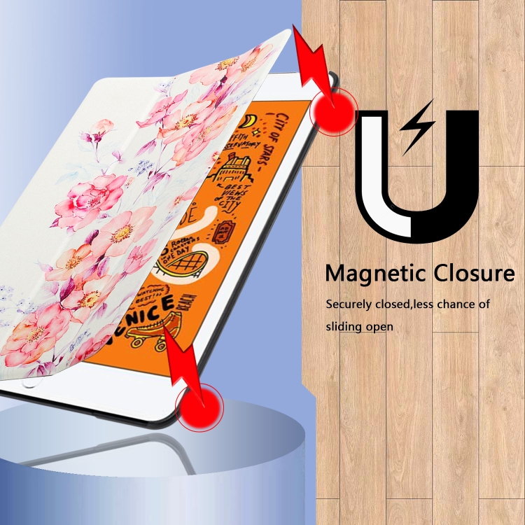 Silk Texture Colored Drawing Pattern Horizontal Flip Magnetic PU Leather Case with Three-folding Holder & Sleep / Wake-up Function For iPad mini 4 / mini (2019)(Camellia) Silk Texture Colored Drawing Pattern Horizontal Flip Magnetic PU Leather Case with Three-folding Holder & Sleep / Wake-up Function For iPad mini 4 / mini (2019)(Camellia)