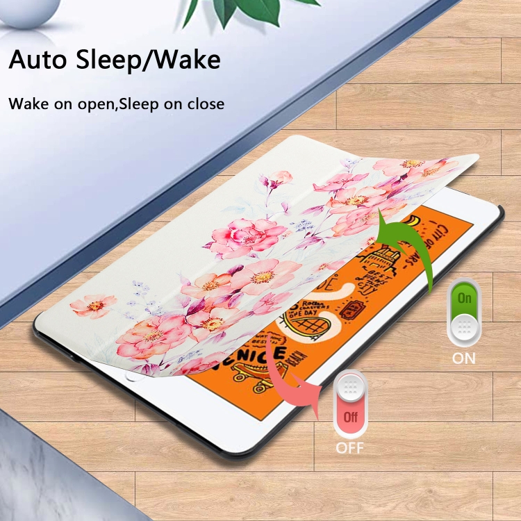 Silk Texture Colored Drawing Pattern Horizontal Flip Magnetic PU Leather Case with Three-folding Holder & Sleep / Wake-up Function For iPad mini 4 / mini (2019)(Camellia) Silk Texture Colored Drawing Pattern Horizontal Flip Magnetic PU Leather Case with Three-folding Holder & Sleep / Wake-up Function For iPad mini 4 / mini (2019)(Camellia)