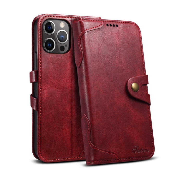 Calf Texture Buckle Horizontal Flip Leather Case with Holder & Card Slots & Wallet For iPhone 13 Pro(Red) - 4