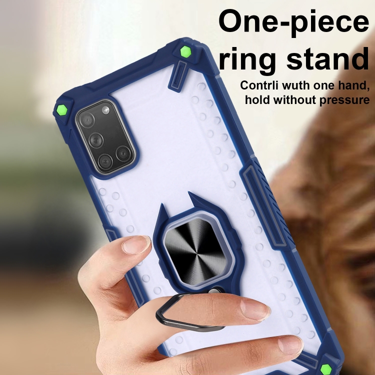 Matte TPU + PC Magnetic Shockproof Case with Ring Holder For Samsung Galaxy A31(Grass Green) - 3