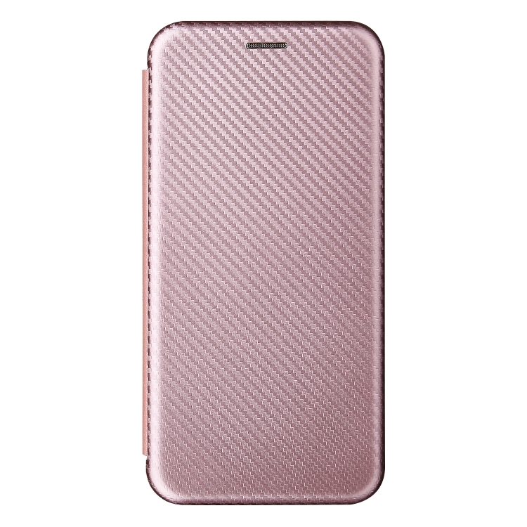 For OPPO A16 Carbon Fiber Texture Magnetic Horizontal Flip TPU + PC + PU Leather Case with Card Slot(Pink) - 1