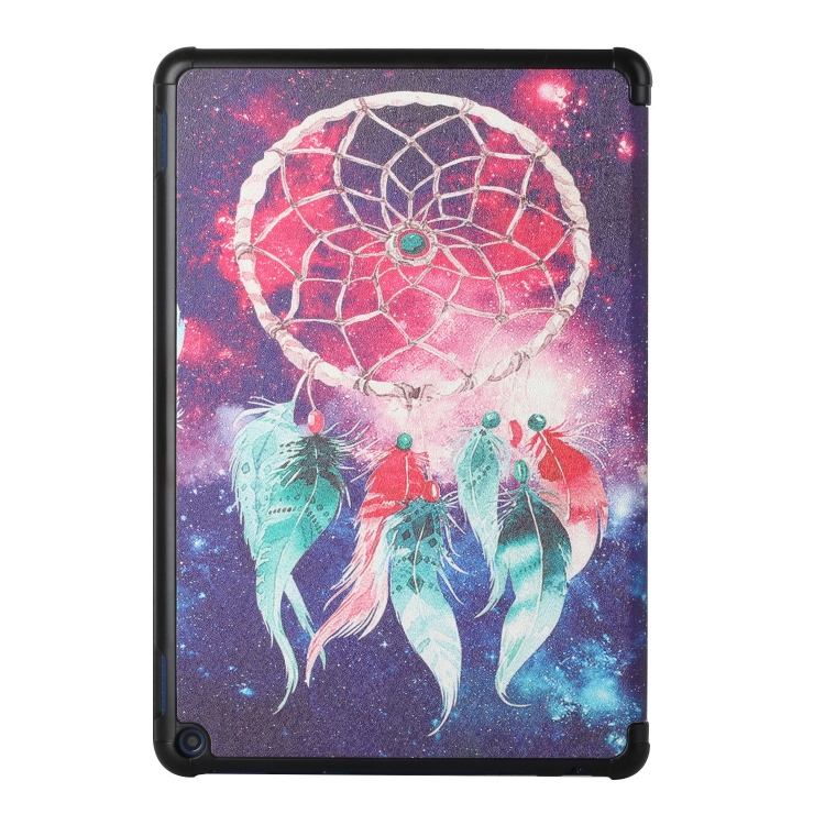 For Amazon Fire HD 10 Plus (2021)/HD 10 (2021) Silk Texture Colored Drawing Pattern Horizontal Flip Magnetic PU Leather Case with Three-folding Holder & Sleep / Wake-up Function(Star Dream Catcher) - 2