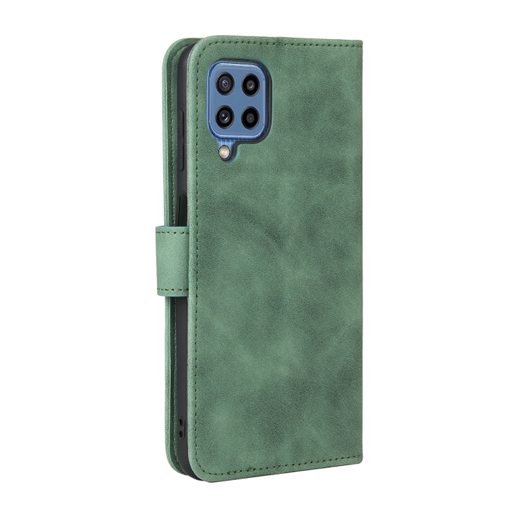 For Samsung Galaxy M32 (India) Solid Color Skin Feel Magnetic Buckle Horizontal Flip Calf Texture PU Leather Case with Holder & Card Slots & Wallet(Green) - 2