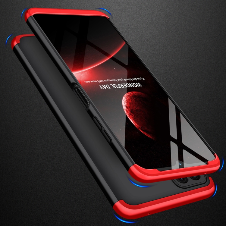 For Samsung Galaxy A22 5G GKK Three Stage Splicing Full Coverage PC Case(Black Red) - 1