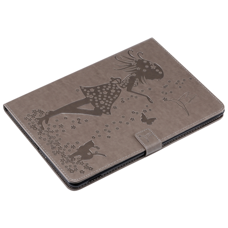 For iPad 10.2 / Pro 10.5 / Air 2019 Pressed Printing Woman and Cat Pattern Horizontal Flip Leather Case with Holder & Card Slots & Wallet(Grey) For iPad 10.2 / Pro 10.5 / Air 2019 Pressed Printing Woman and Cat Pattern Horizontal Flip Leather Case with Holder & Card Slots & Wallet(Grey)