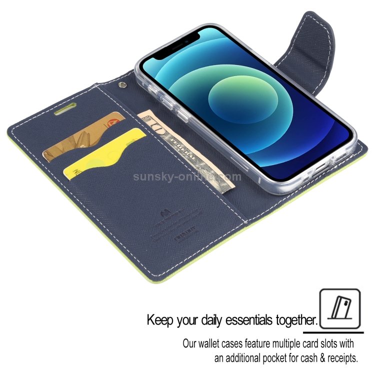 GOOSPERY FANCY DIARY Cross Pattern Horizontal Flip Leather Case with Holder & Card Slots & Wallet For iPhone 13 mini(Purple) - B3