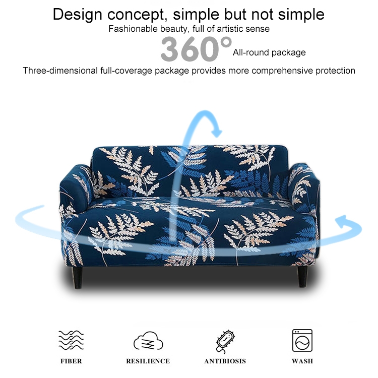 Double Seat Four Seasons Printing Full Coverage Elastic Non-slip Sofa Cover(Color Geometry) - B2