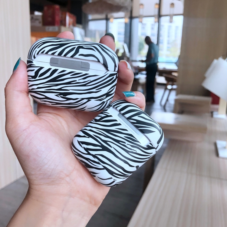 Anti-fall Wireless Earphone PC Protective Case For AirPods 1/2(Zebra Texture) - B1