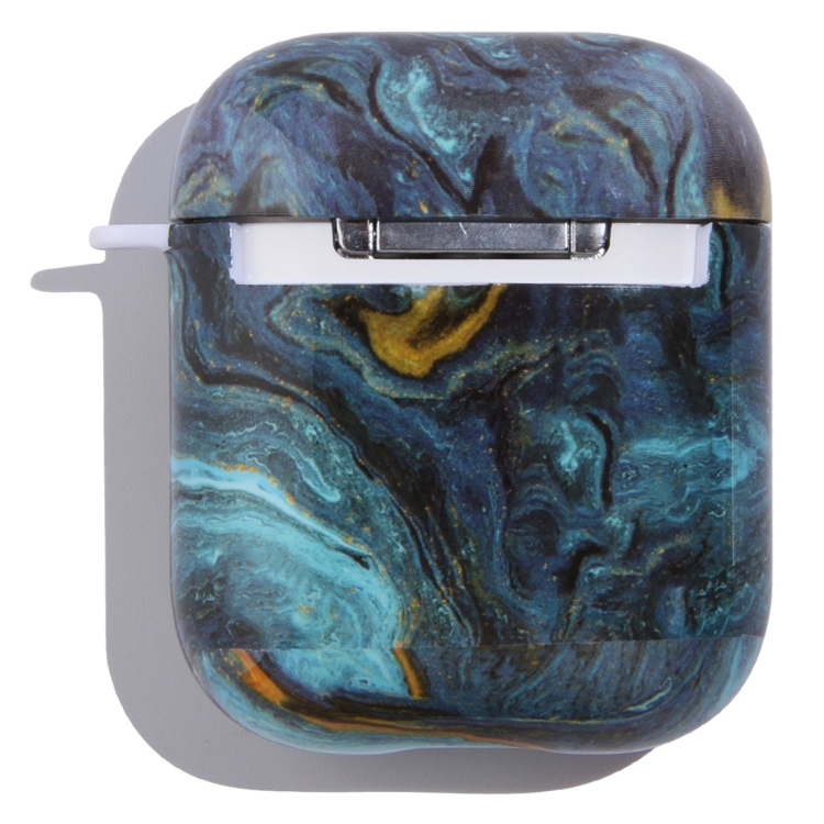 Marble Anti-fall Wireless Earphone PC Protective Case For AirPods 1/2(Blue Black) - 2