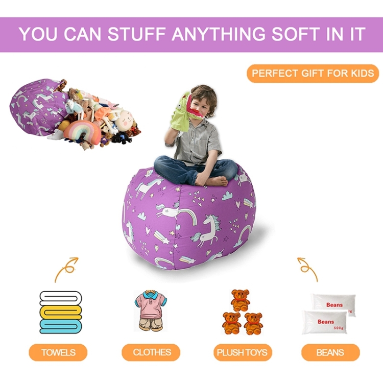 Soft Toy Children Storage Bag Cloth Cover Sofa Cover, Size:18 inch(Unicorn) - B3