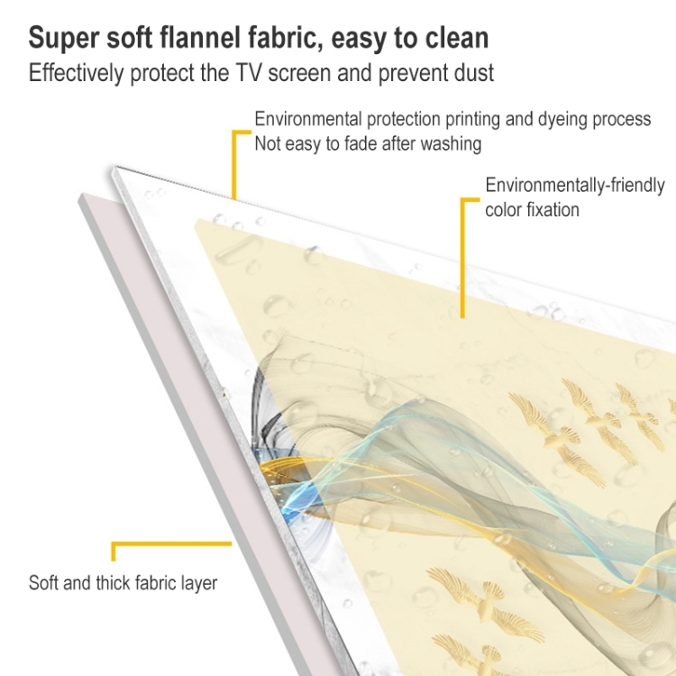 Household Cloth Dust-proof Cover for Television, Size:52 inch(Gold Elk)