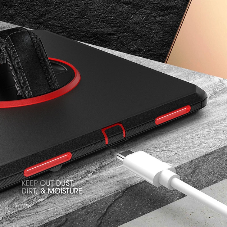 For iPad Pro 12.9 2021 / 2020 / 2018 360 Degree Rotation Turntable Robot Shockproof TPU + PC Protective Tablet Case with Holder & Hand Grip Strap & Shoulder Strap(Black Red) For iPad Pro 12.9 2021 / 2020 / 2018 360 Degree Rotation Turntable Robot Shockproof TPU + PC Protective Tablet Case with Holder & Hand Grip Strap & Shoulder Strap(Black Red)