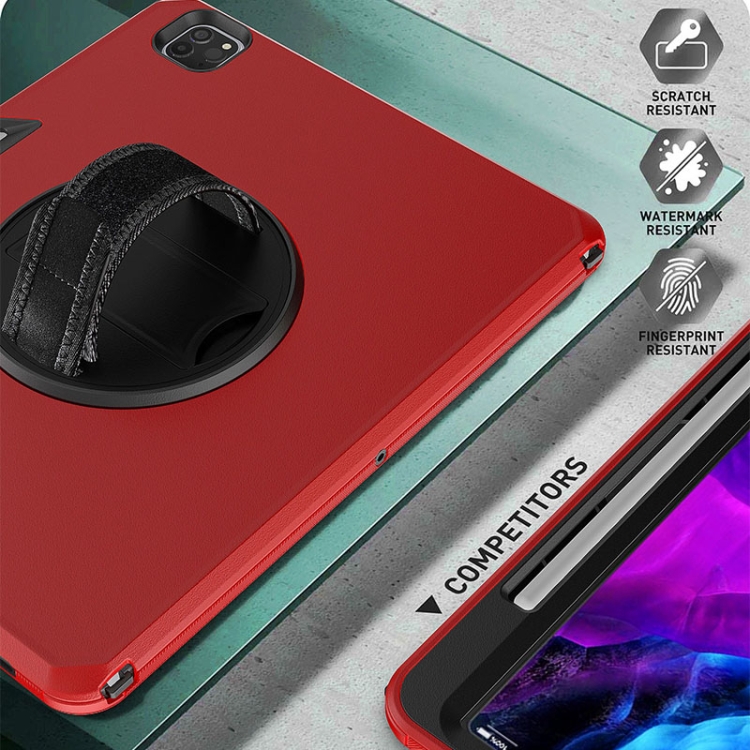For iPad Pro 12.9 2021 / 2020 / 2018 360 Degree Rotation Turntable Robot Shockproof TPU + PC Protective Tablet Case with Holder & Hand Grip Strap & Shoulder Strap(Black Red) For iPad Pro 12.9 2021 / 2020 / 2018 360 Degree Rotation Turntable Robot Shockproof TPU + PC Protective Tablet Case with Holder & Hand Grip Strap & Shoulder Strap(Black Red)
