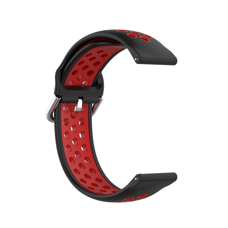 For Samsung Galaxy Watch4 44mm Two-color Silicone Replacement Strap Watchband(Black Red) - 1