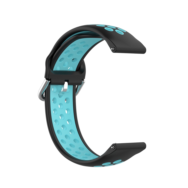 For Samsung Galaxy Watch4 44mm Two-color Silicone Replacement Strap Watchband(Black Mint Green) - 1