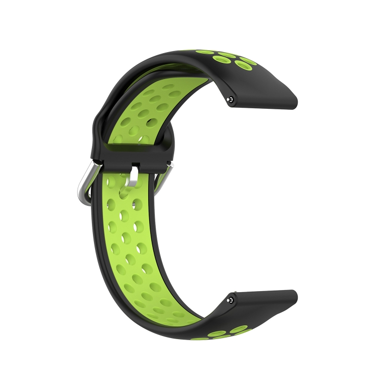 For Samsung Galaxy Watch4 Classic 46mm Two-color Silicone Replacement Strap Watchband(Black Lime Green) - 1
