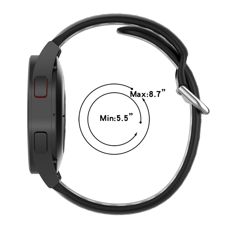 For Samsung Galaxy Watch4 Classic 46mm Two-color Silicone Replacement Strap Watchband(Anthracite Black Black) - B1
