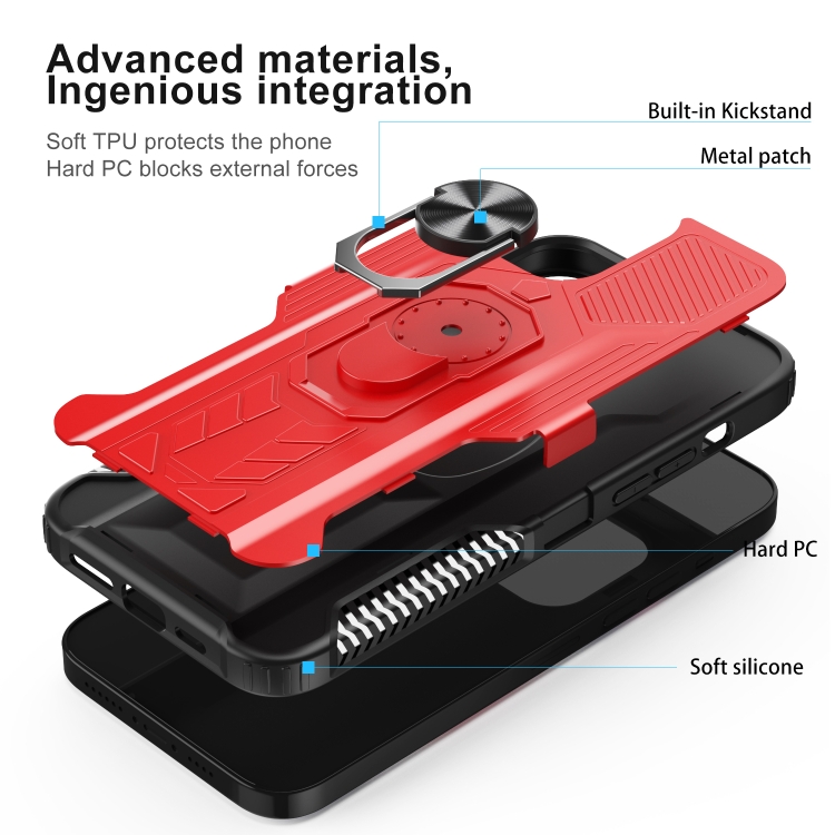 For iPhone 13 Pro 10 PCS Shield Armor PC+TPU Protective Case with 360 Degree Rotation Ring Holder (Silver) For iPhone 13 Pro 10 PCS Shield Armor PC+TPU Protective Case with 360 Degree Rotation Ring Holder (Silver)