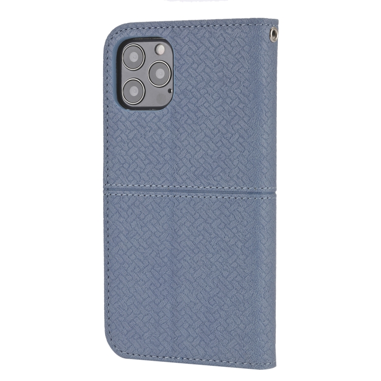 For iPhone 12 Pro Max Woven Texture Stitching Magnetic Horizontal Flip PU Leather Case with Holder & Card Slots & Wallet & Lanyard(Grey) For iPhone 12 Pro Max Woven Texture Stitching Magnetic Horizontal Flip PU Leather Case with Holder & Card Slots & Wallet & Lanyard(Grey)