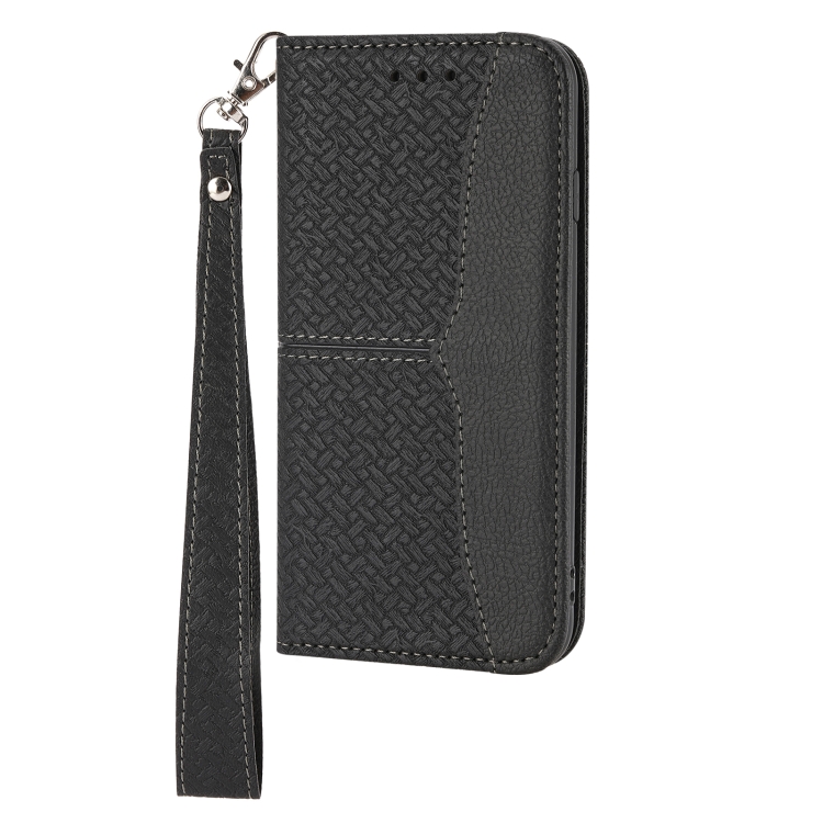 For iPhone 13 Pro Max Woven Texture Stitching Magnetic Horizontal Flip PU Leather Case with Holder & Card Slots & Wallet & Lanyard (Black) For iPhone 13 Pro Max Woven Texture Stitching Magnetic Horizontal Flip PU Leather Case with Holder & Card Slots & Wallet & Lanyard (Black)