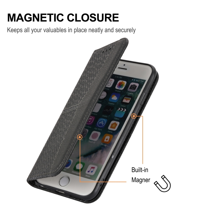 For iPhone 13 Pro Max Woven Texture Stitching Magnetic Horizontal Flip PU Leather Case with Holder & Card Slots & Wallet & Lanyard (Black) For iPhone 13 Pro Max Woven Texture Stitching Magnetic Horizontal Flip PU Leather Case with Holder & Card Slots & Wallet & Lanyard (Black)